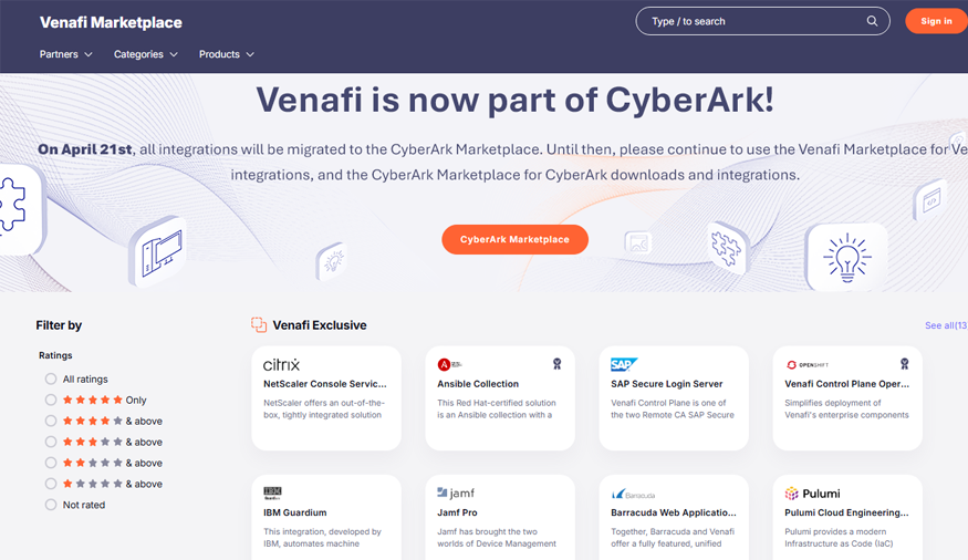 Venafi Marketplace